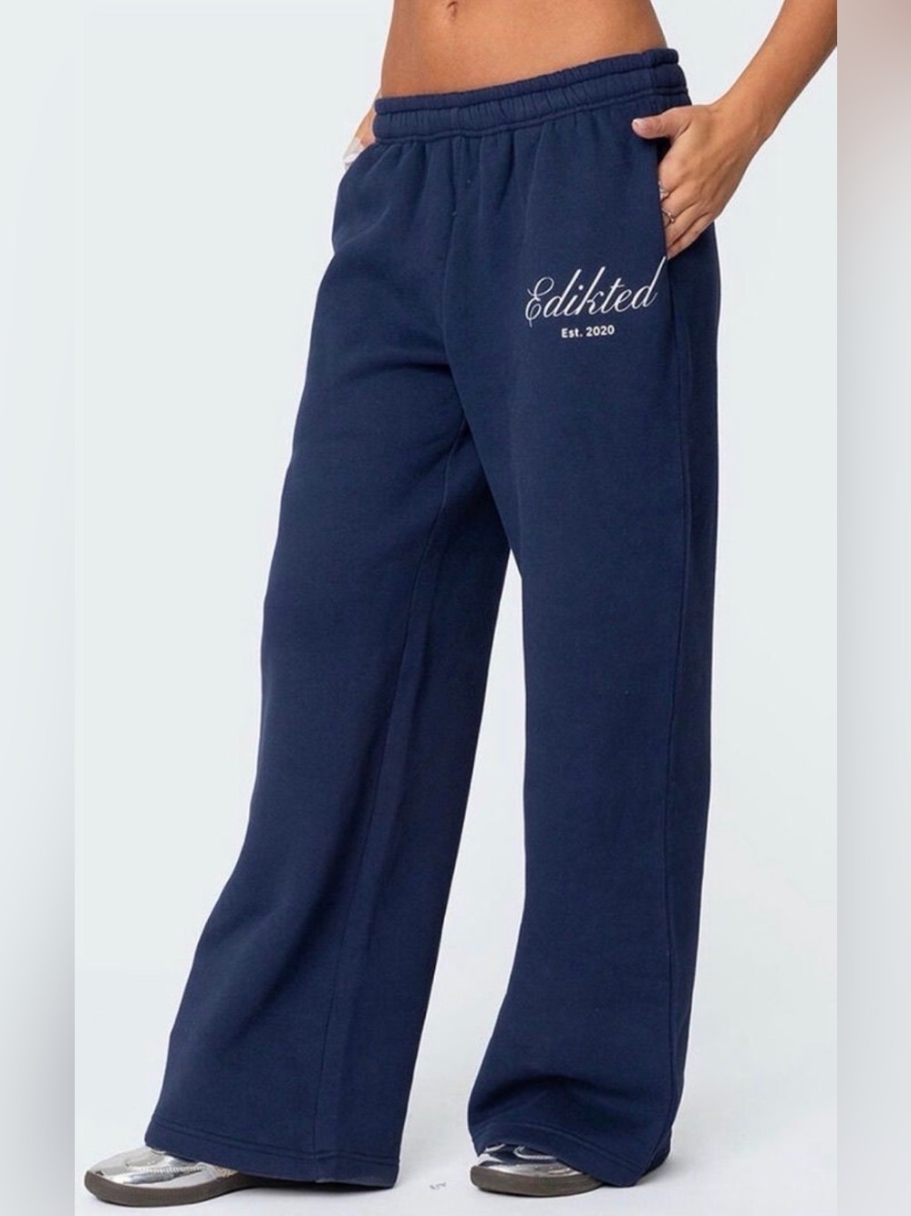 NWOT Edikted "Get Edikted" Sweatpants in navy